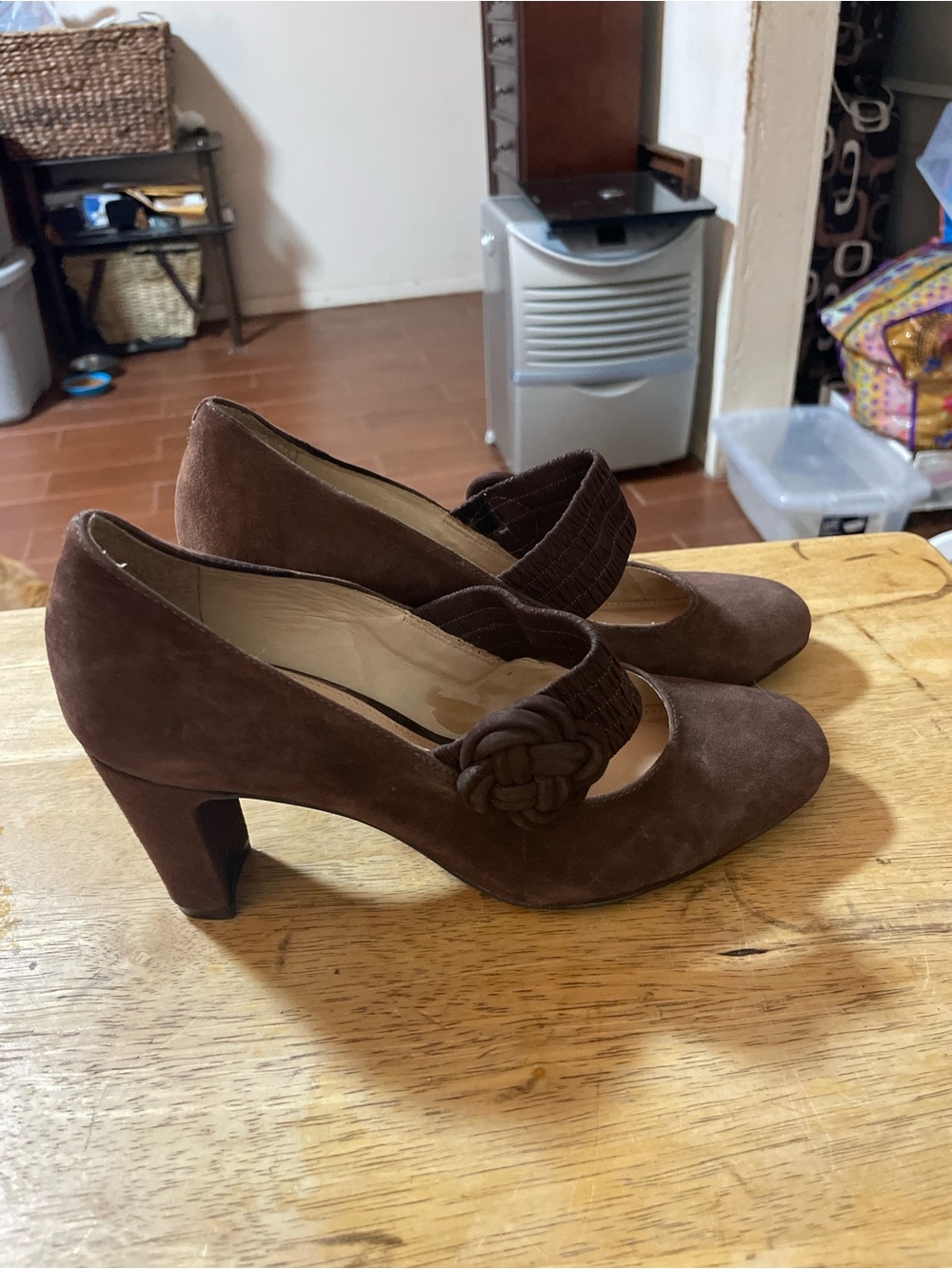Nurture Madge dark brown suede leather Mary Jane pumps slip on block heel shoe 6 - Picture 6 of 16